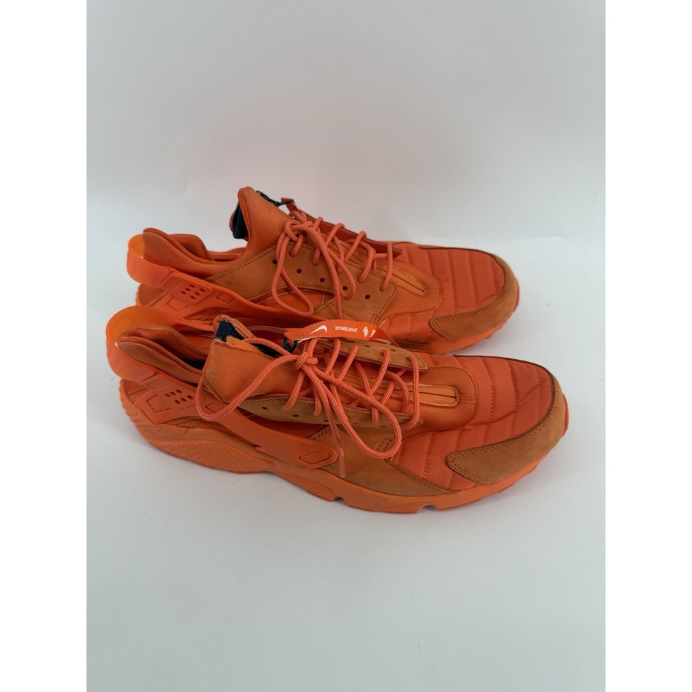 Nike Air Huarache Run Utility Men's 13 Total Orange Suede Sneakers SEE PICS